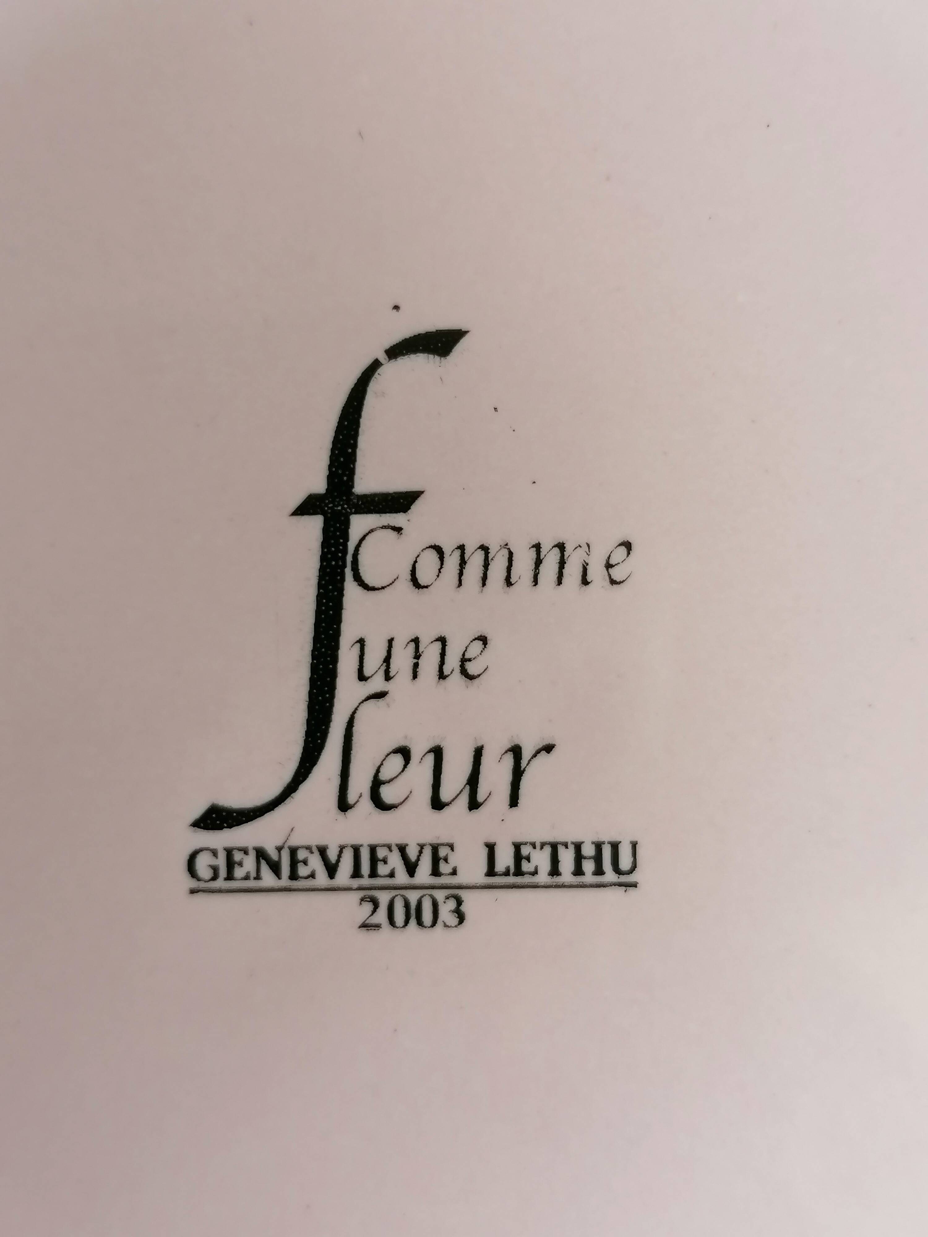 6 dessert plates Geneviève Lethu collection F for flower