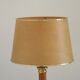 Tall French Mid Century Table Lamp Square Base With Beige and Gold Shade