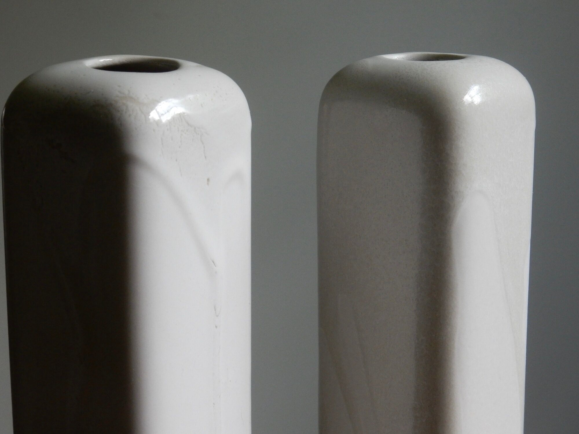 2 long Teplice vases, Czechoslovak 70