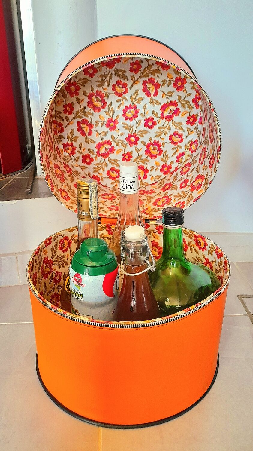 Hat box or bottle rack 70s