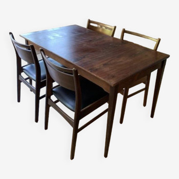 Table à manger vintage avec 4 chaises