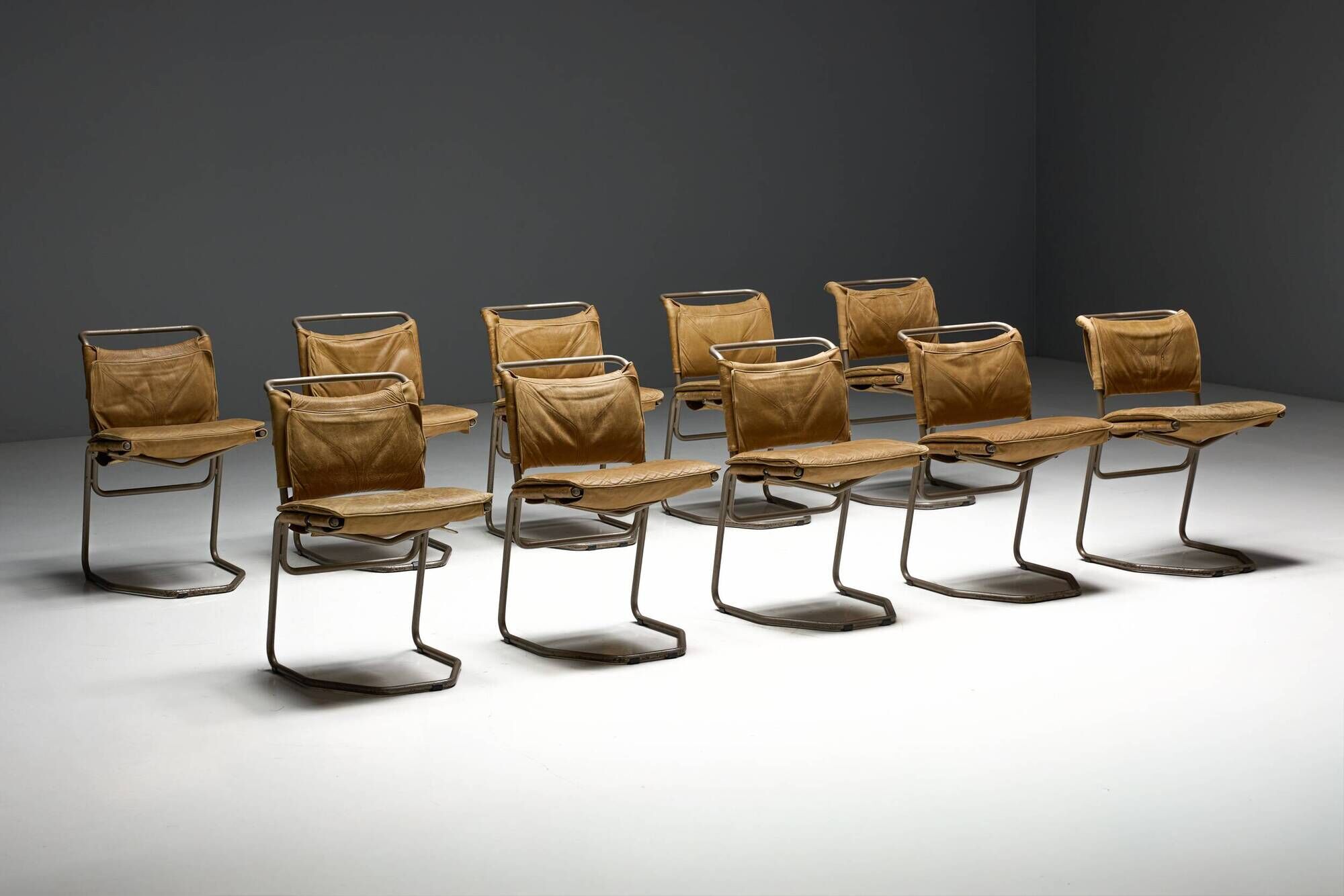 Leather & Steel Dining Chair by Raymond Rombouts, Belgium, 20th century