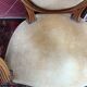 Pair of armchairs medallion Louis XV style, yellow velvet