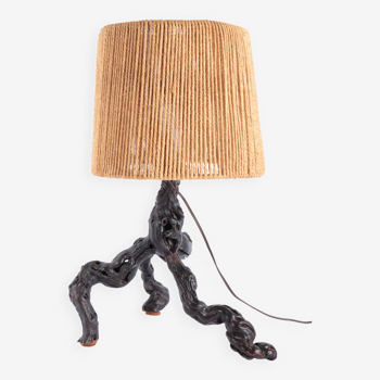 Lampe pied de vigne et abat jour en corde