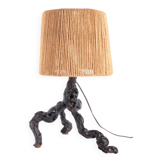 Lampe pied de vigne et abat jour en corde