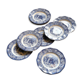 10 flat plates in English iron earth Liberty blue