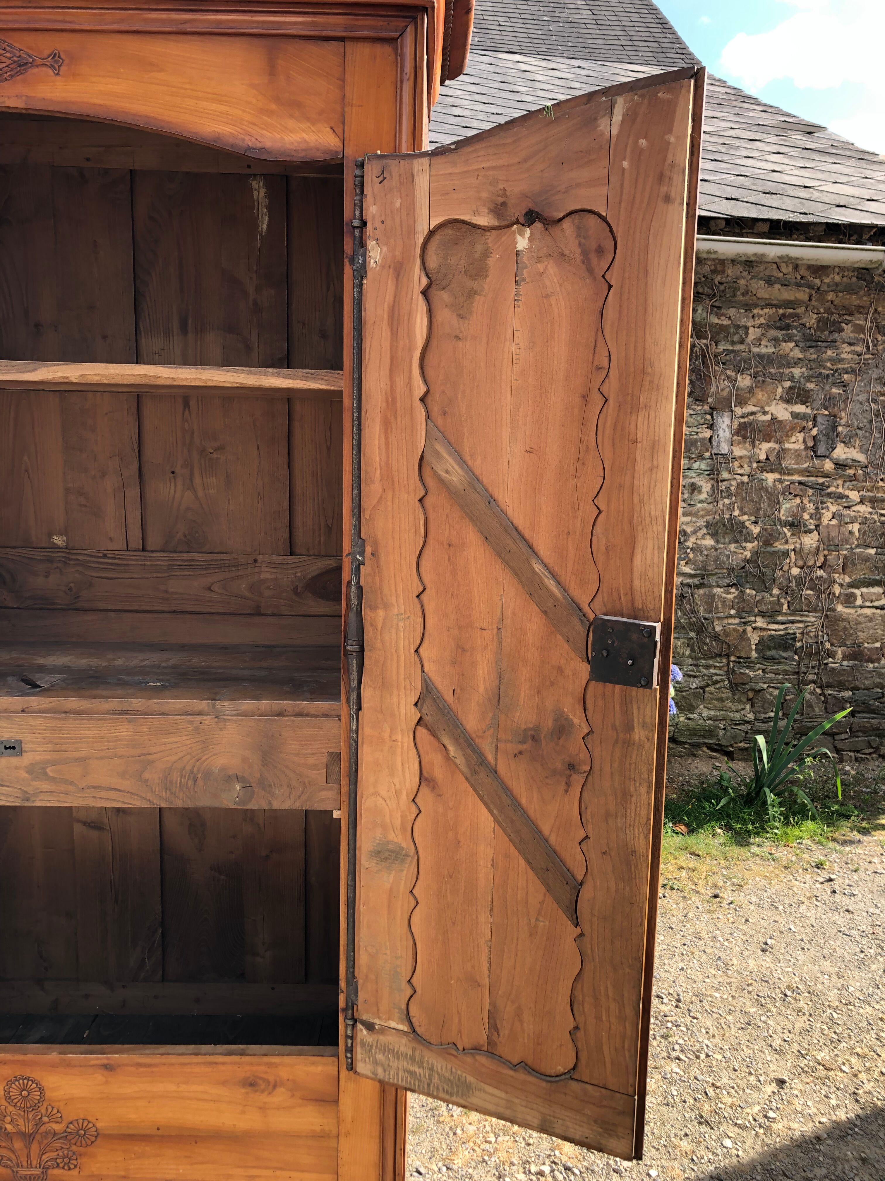 Louis XV style cherry wood cabinet late 19th century