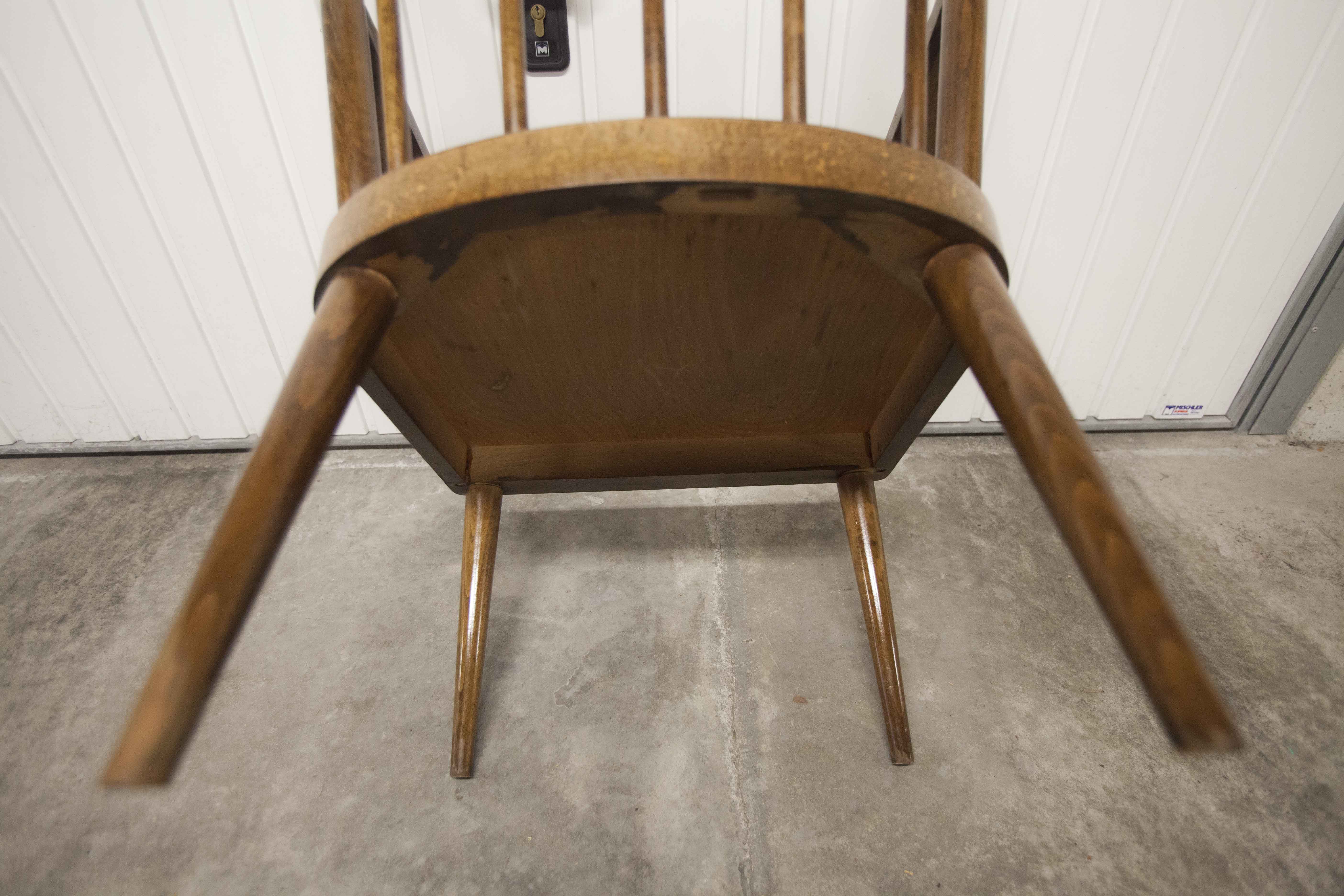 Fauteuil Baumann modèle éventail 1970 bois courbé