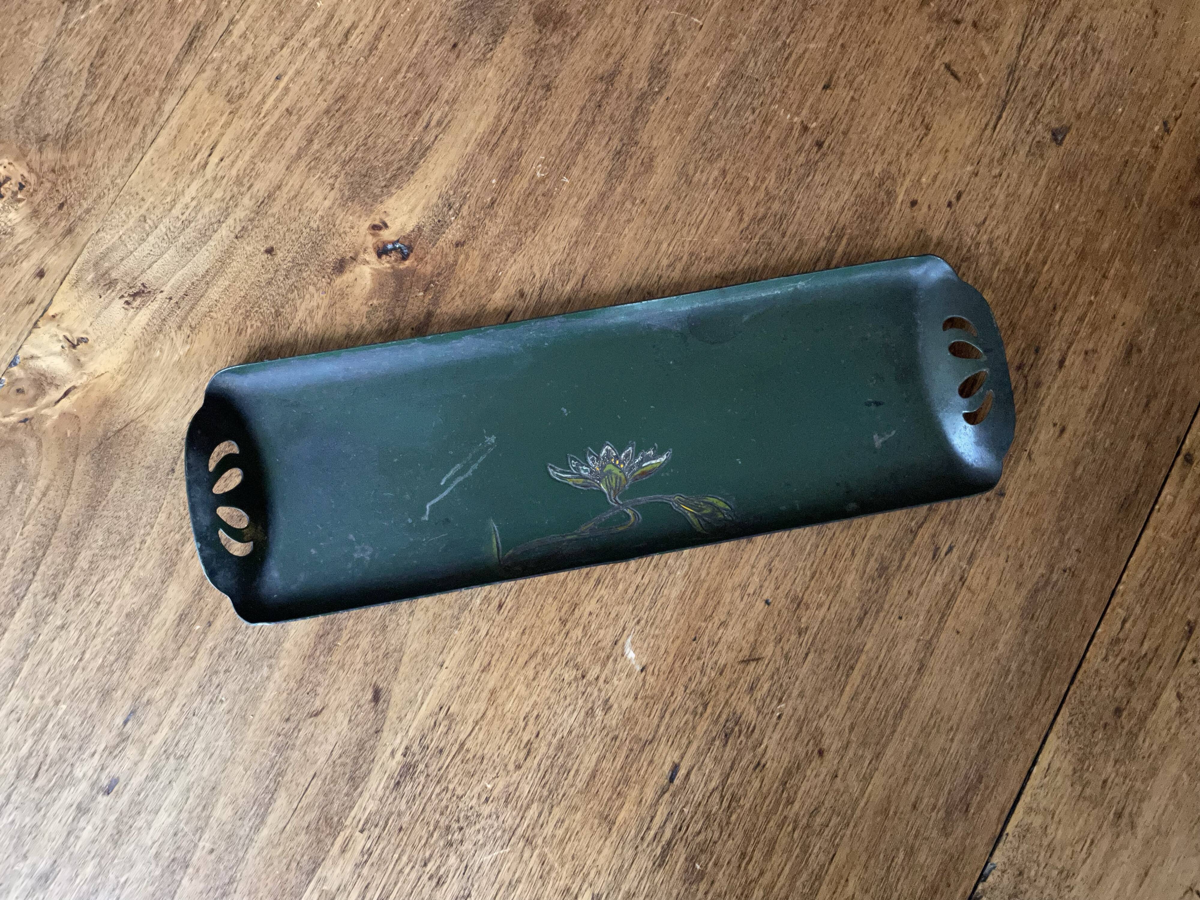 Vintage metal pen holder