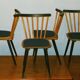 Set of 4 mid century dining chairs with splayed legs, 1950s-60s