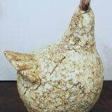 Poule en grès craquelé