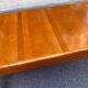 Scandinavian extendable dining table in honey-stained wood for 12 people 1990