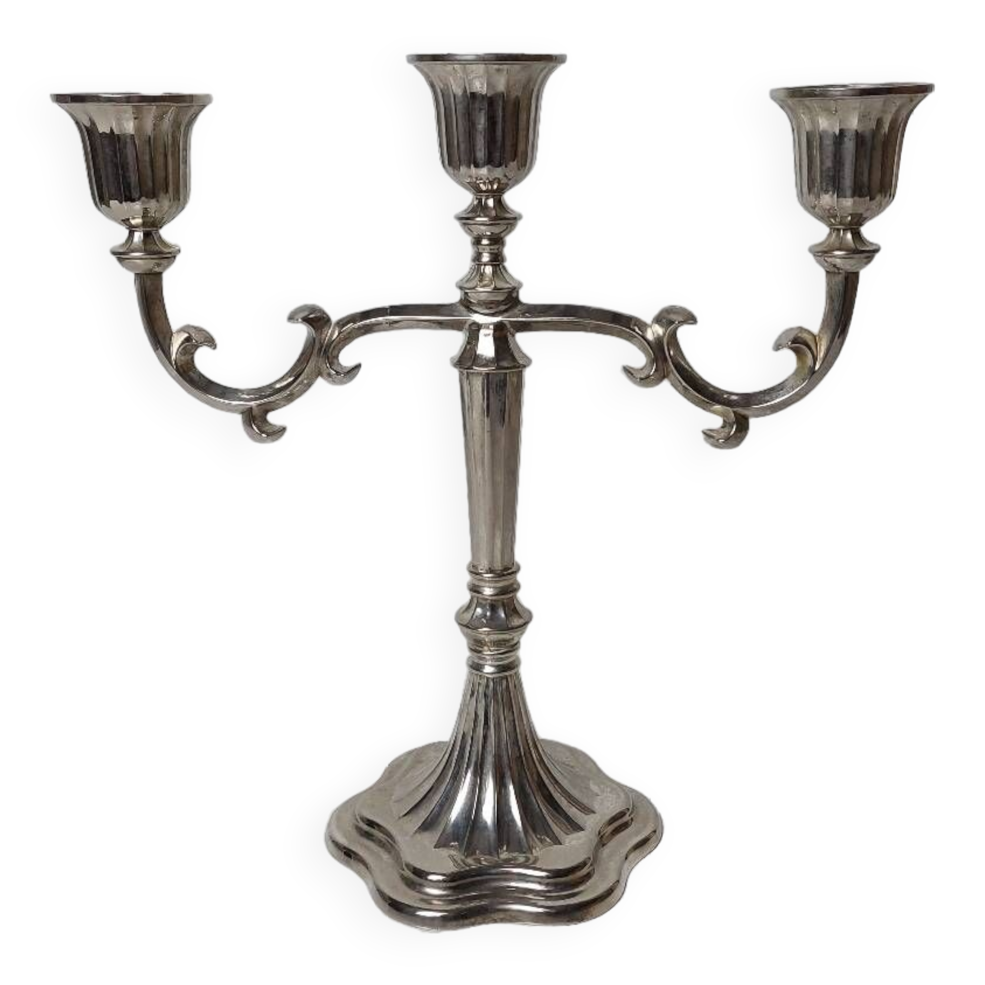 Vintage silver brass candle holder