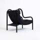 Chaise à bascule en tube d'acier et toile noire