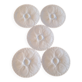 5 white porcelain oyster plates by Pillivuyt