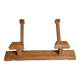 Portemanteau mural vintage en bois massif, deux patères, 35 cm