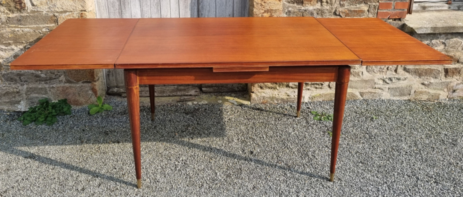 Wooden table, with extensions, vintage, 50s