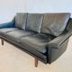 Vintage Danish Mid-Century Georg Thams 3-Seater Sofa in Black Leather, 1960