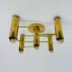 Vintage mid-century modern brass ceiling lamp Leola flushmount by Sciolari, Germany, 1970s