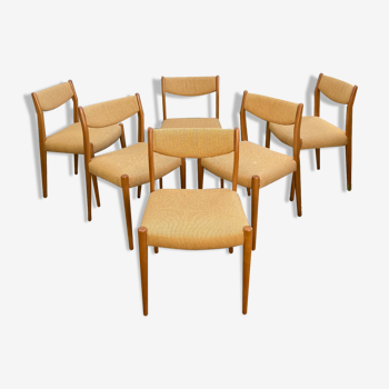 Lot de 6 chaises scandinaves vintage