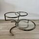 Table basse Morex attribuée à Milo Baughman années 70 3 plateaux