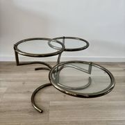 Morex coffee table attributed to Milo Baughman, 1970s, 3 trays.