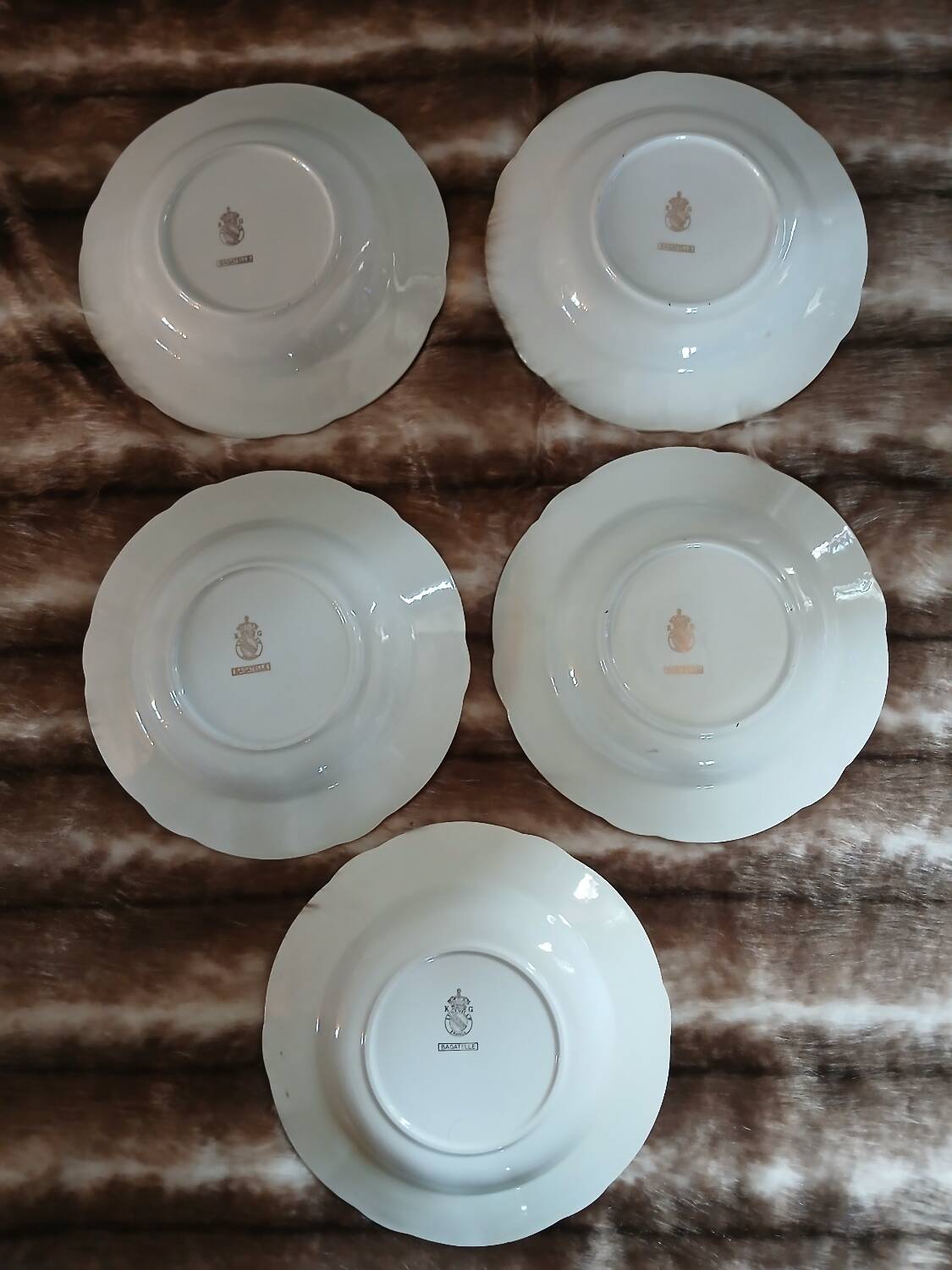 5 assiettes creuses anciennes Lunéville K&G 
