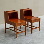 Pair of bedside tables by Nordiska Kompaniet in teak, 1952, by David Rosén.