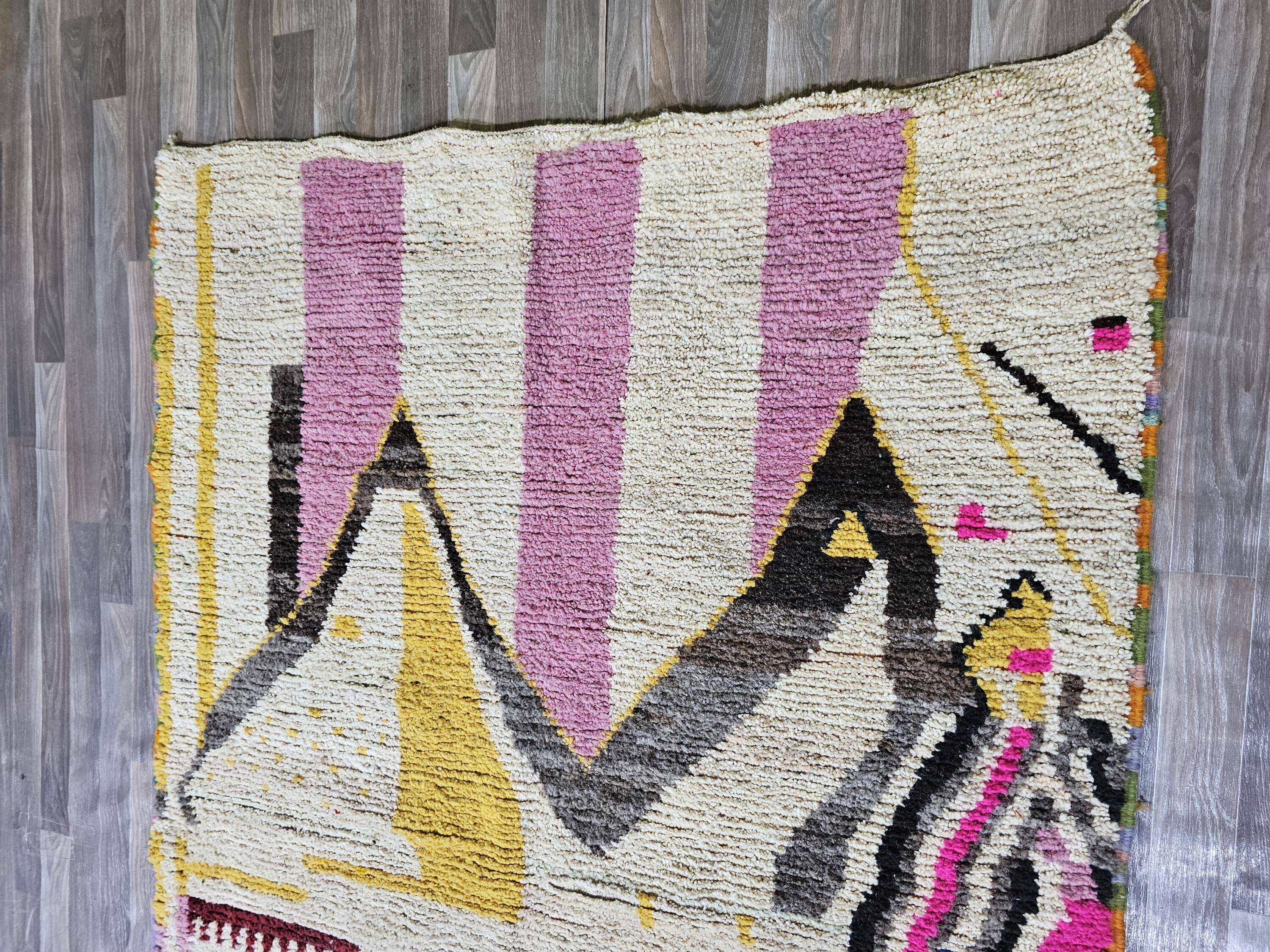 Natural handmade Moroccan rug 3 x 2 m