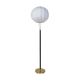 Mid-century black leather and brass floor lamp by Falkenbergs Belysning, Sweden, 1960s.