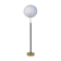 Mid-century black leather and brass floor lamp by Falkenbergs Belysning, Sweden, 1960s.