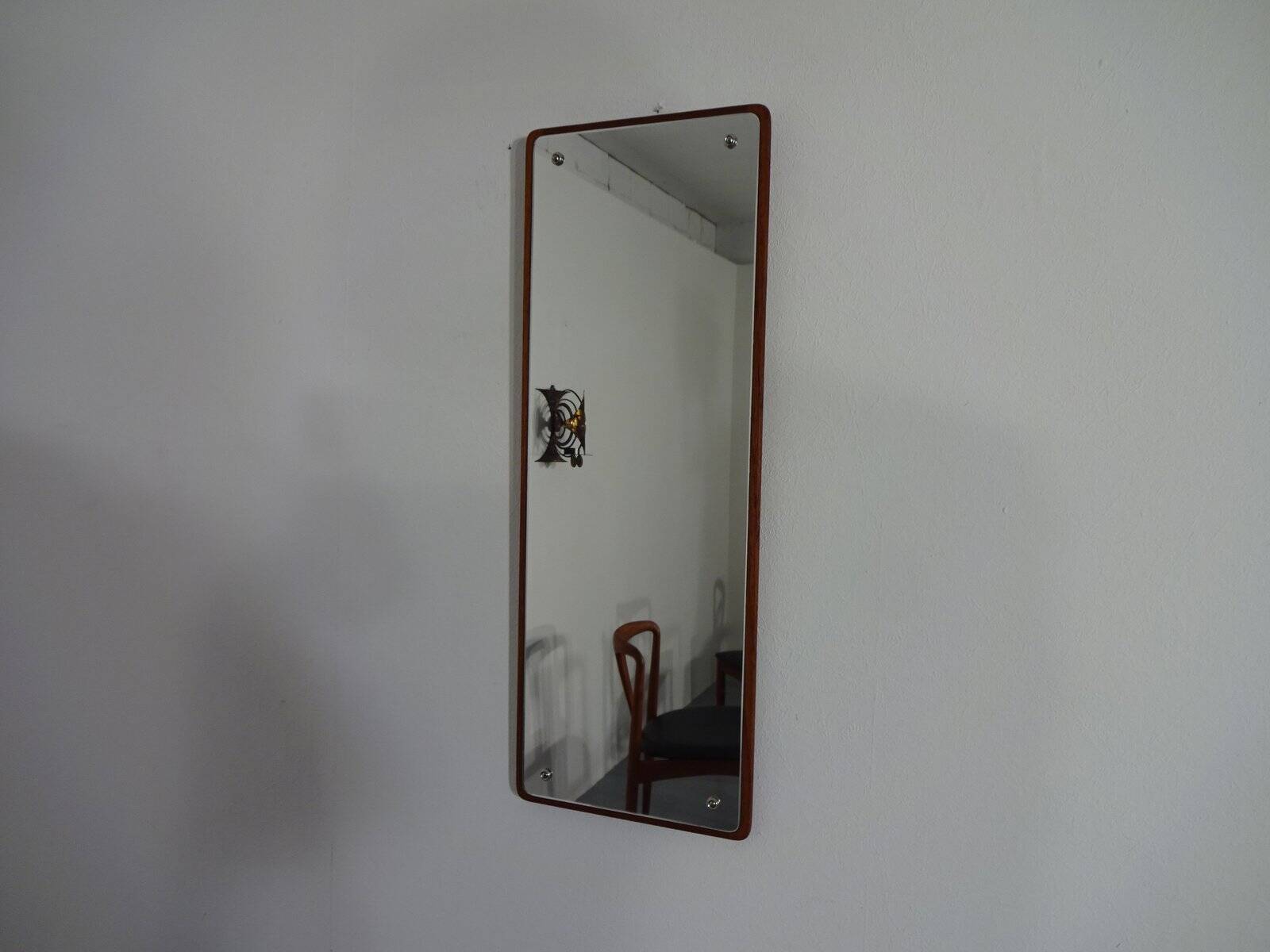 Small Danish Teak Mirror from Jansen Spejle, 1960s