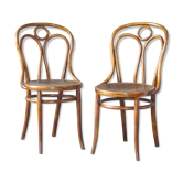 Set de 2 chaises bois-courbé bistrot 1890