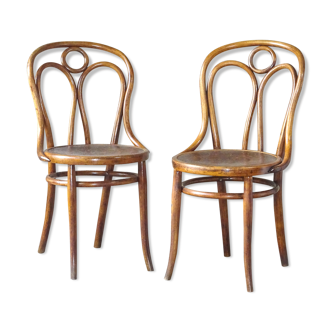 2 bistrot 1890 wood-curved chairs