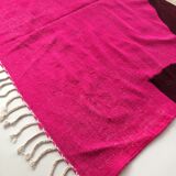 Unbleached Moroccan Berber Kilim carpet with colored flats and fluorescent 294x190cm