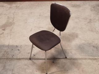 Set of 6 chairs in chrome and vinyl brand "le gal" 70