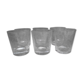 Series of six artisanal glasses "Verrerie de Biot"