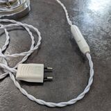 Vintage Skyscraper ceiling light, pink glass table lamp, Bauhaus Art.