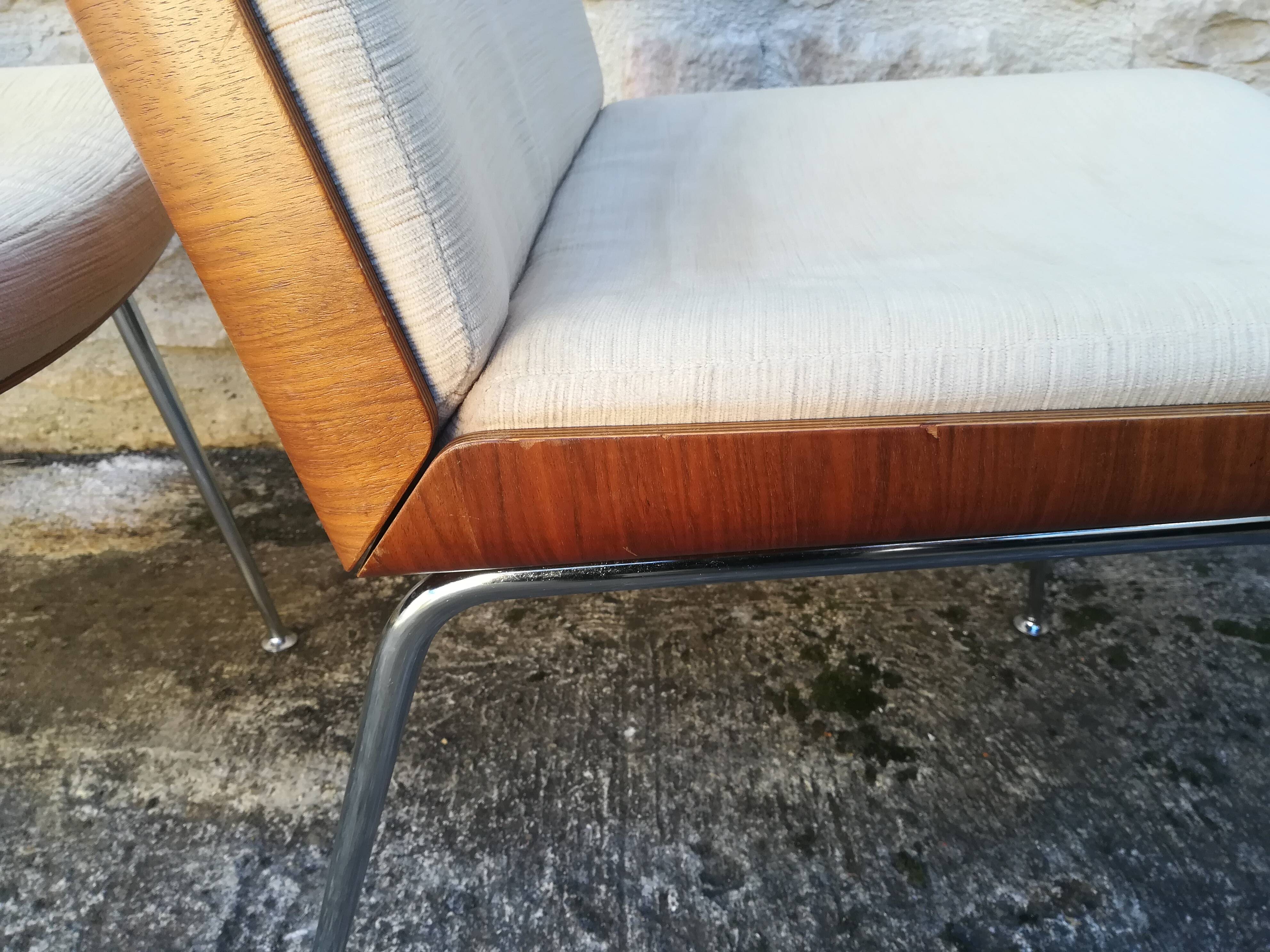 Wooden and fabric shell chairs