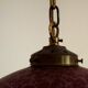 French Mid Century Purple Art Glass Ceiling Light Beaded Fringed Shade 4491