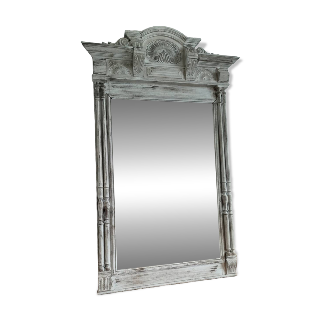 Grand Miroir Biseauté 86x100 Cm - Cadre Bois Doré - Vintage - Années 80