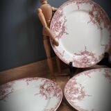 Set of 6 flat plates Red Dolphin 1920