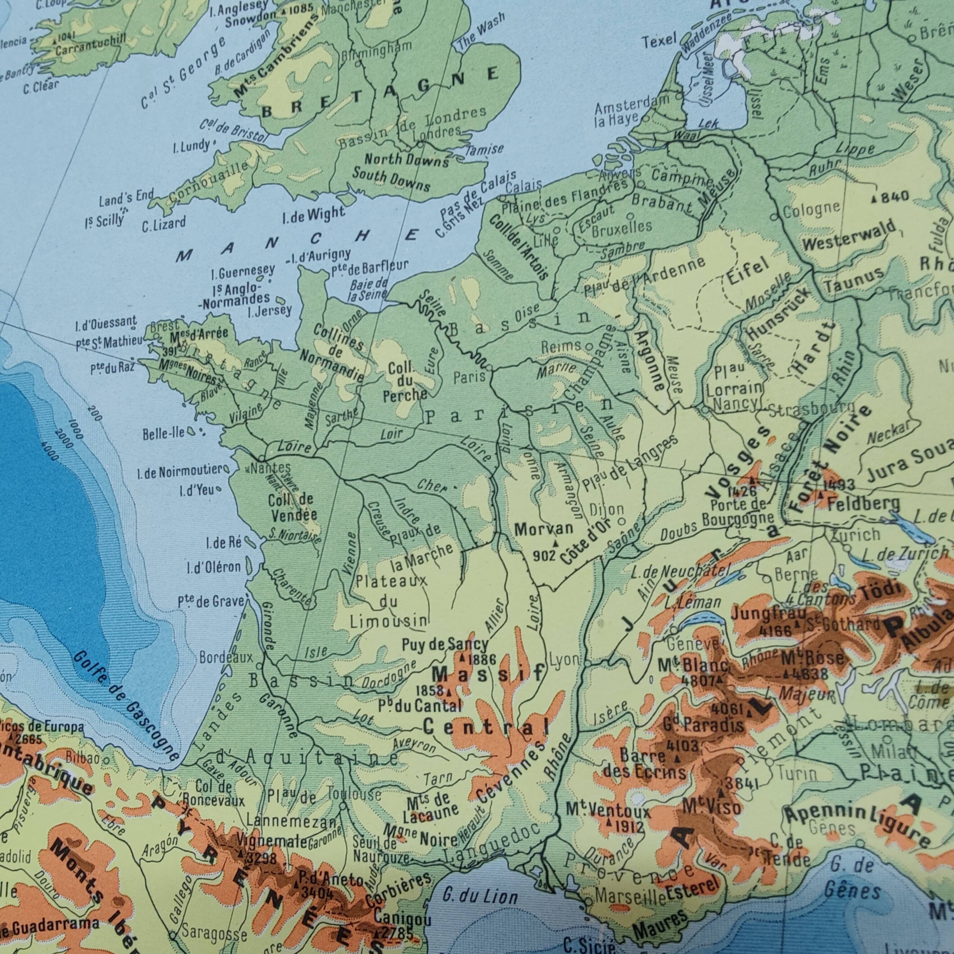 Vintage map of Europe, 1950