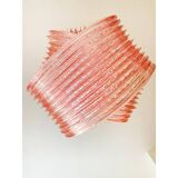 Glass Chandelier Arc in Pink Color With Gold Metal Frame