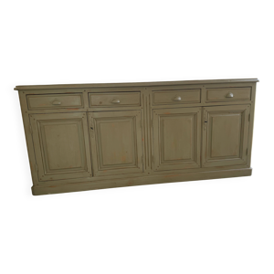 Buffet bas en bois vert - bronze