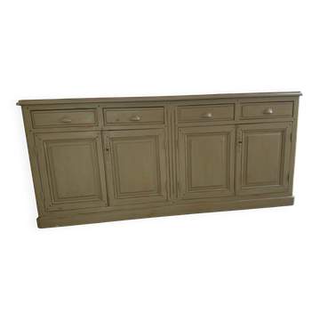 Low wooden buffet in bronze green