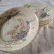 8 flat flowery plates country décor Lunéville Cornflower