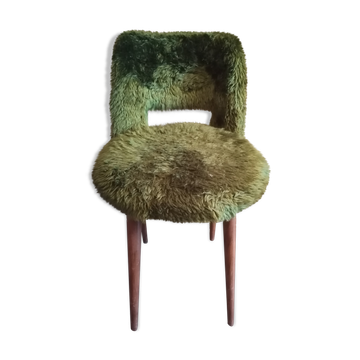 Chaise bois moumoutte 1960