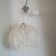 Suspension vintage luminaire in white lace diam 30 height 25