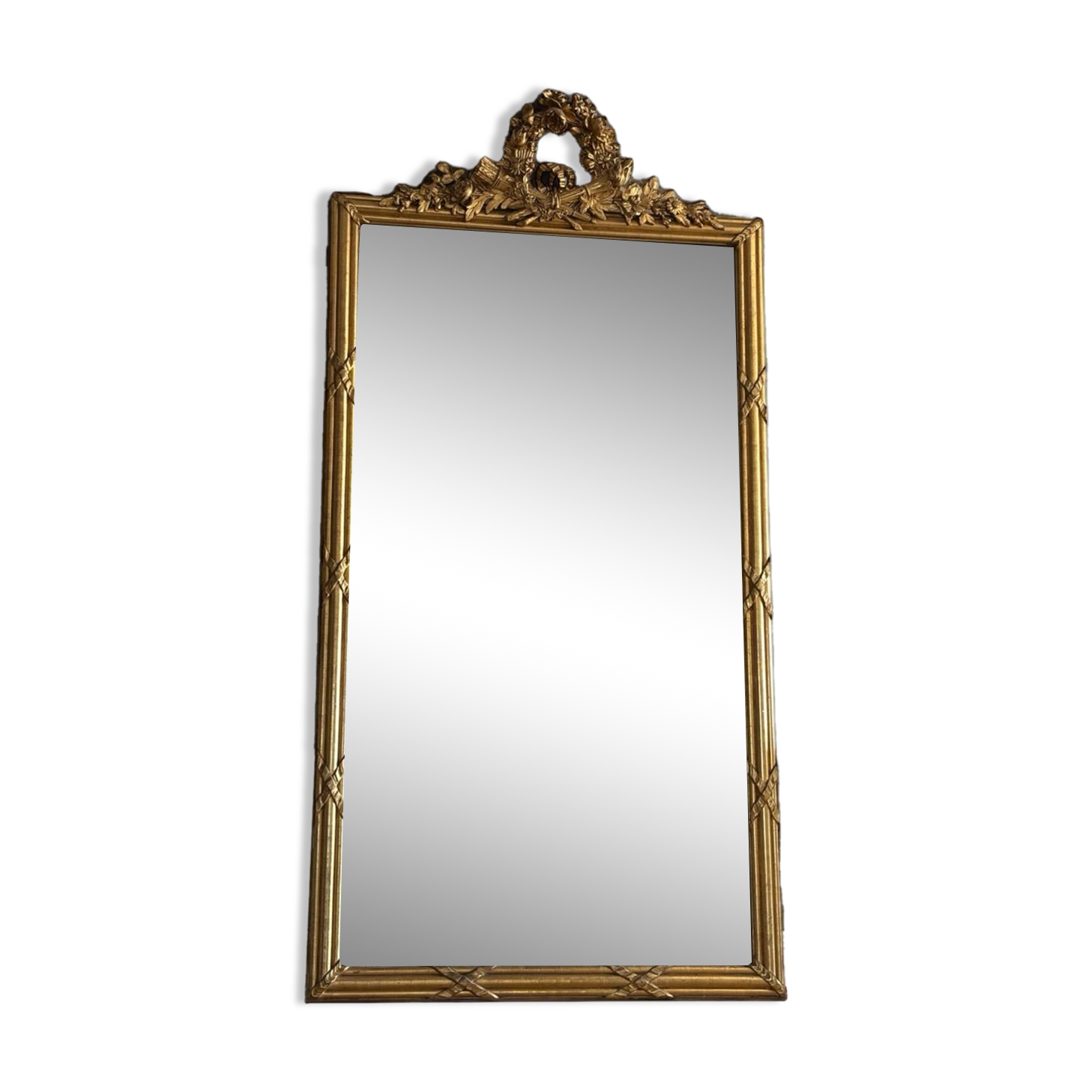 Large Louis XVI style gilded mirror, 19th century